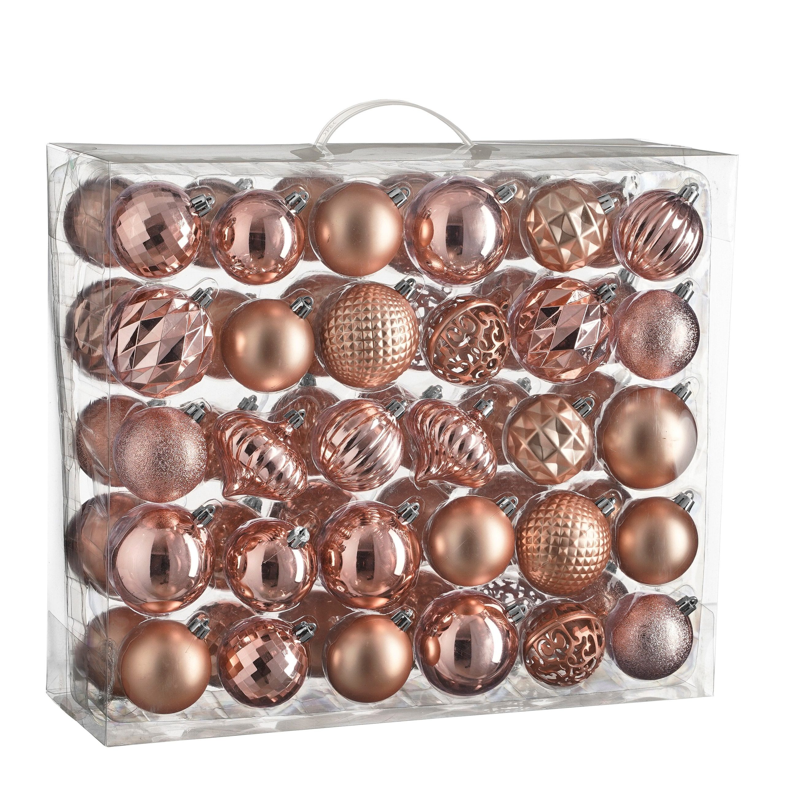House of Seasons Kerstballen Set - 60 Stuks - Ø7 cm - Onbreekbaar - Ro