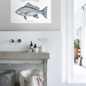 ESTAhome muursticker vis blauw – 70 x 46.5 cm – 159047 ESTAhome muursticker vis blauw – 70 x 46.5 cm – 159047