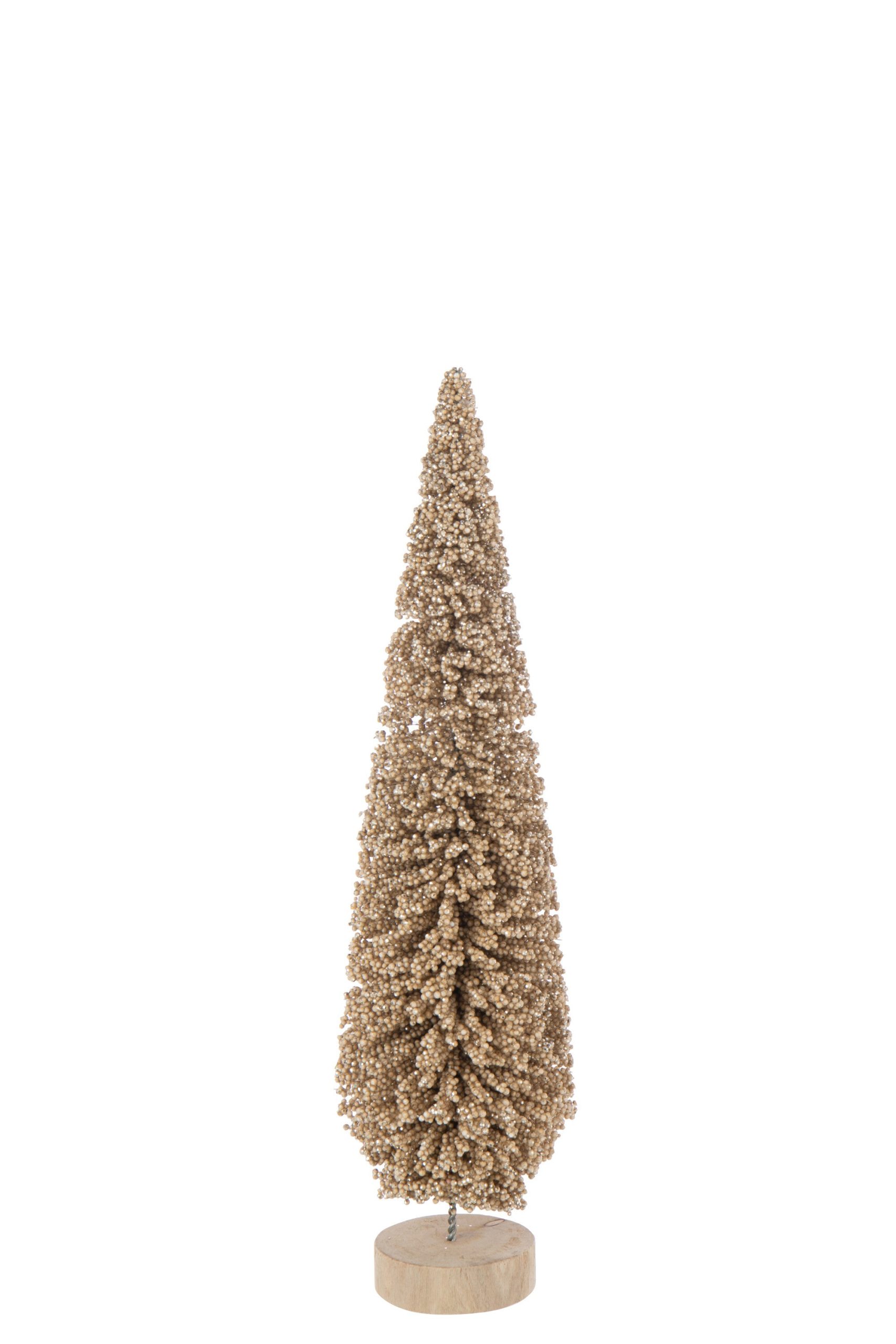 J-Line decoratie Kerstboom Pet - kunststof - champagne - large