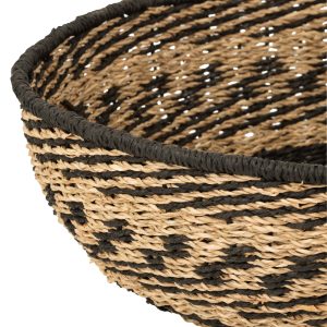 J-Line mand Laag – zeegras/jute – naturel/zwart – 2 stuks J-Line mand Laag – zeegras/jute – naturel/zwart – 2 stuks