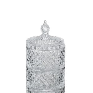 J-Line voorraadpot 3 Lagen – glas – transparant