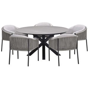 Garden Impressions tuinset Delvin – Duuk – taupe – Ø150 cm – 6-delig