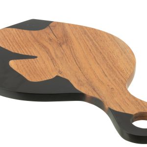 J-Line snijplank Modern – hout/epoxyhars – naturel/zwart J-Line snijplank Modern – hout/epoxyhars – naturel/zwart