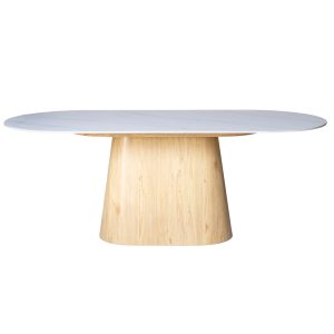 Giga Meubel Eettafel Madia – Wit Keramiek/Naturel – 200x90x75cm Giga Meubel Eettafel Madia – Wit Keramiek/Naturel – 200x90x75cm