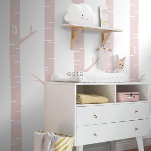 ESTAhome fotobehang berken boomstammen zacht roze – 150 x 279 cm – 158 ESTAhome fotobehang berken boomstammen zacht roze – 150 x 279 cm – 158