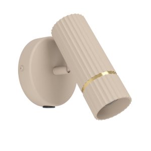 EGLO wandlamp Caminia – gu10 – 15,5 cm – zandkleur/beige/goud EGLO wandlamp Caminia – gu10 – 15,5 cm – zandkleur/beige/goud