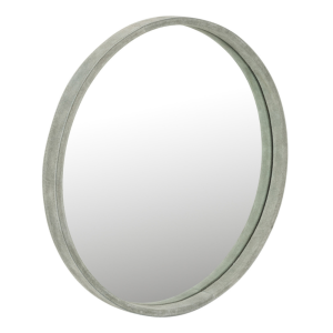 J-Line spiegel Rond – leder – groen – small – Ø 40 cm