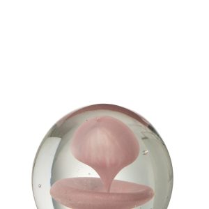 J-Line presse-papier Bel – glas – roze – large J-Line presse-papier Bel – glas – roze – large
