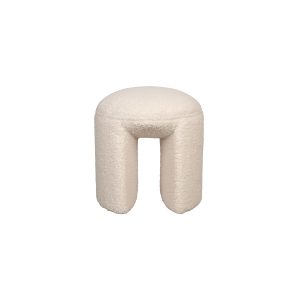 Housecraft Living Noxx Kruk/ Poef Teddy stof Wit