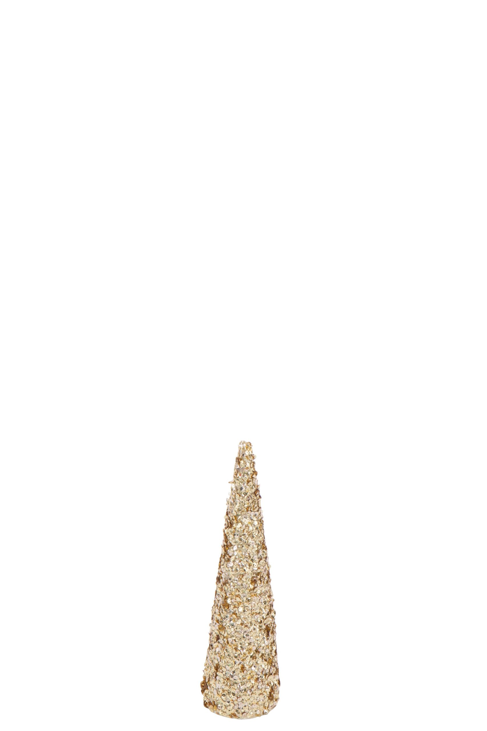 J-Line decoratie Kegel Pailletten Schuim - kunststof - goud - small