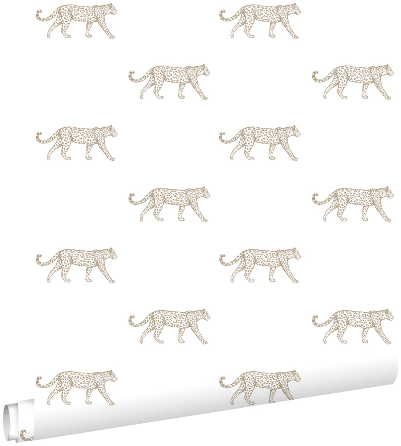 ESTAhome behang panters wit en beige - 53 cm x 10.05 m - 139771