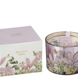 J-Line geurkaars Walk In The Woods – Mimosa & Rose – glas – roze – sma