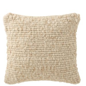 J-Line kussen Geweven – polyester – ecru