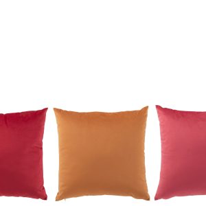 J-Line kussen – fluweel – oker/roze – 3 stuks J-Line kussen – fluweel – oker/roze – 3 stuks