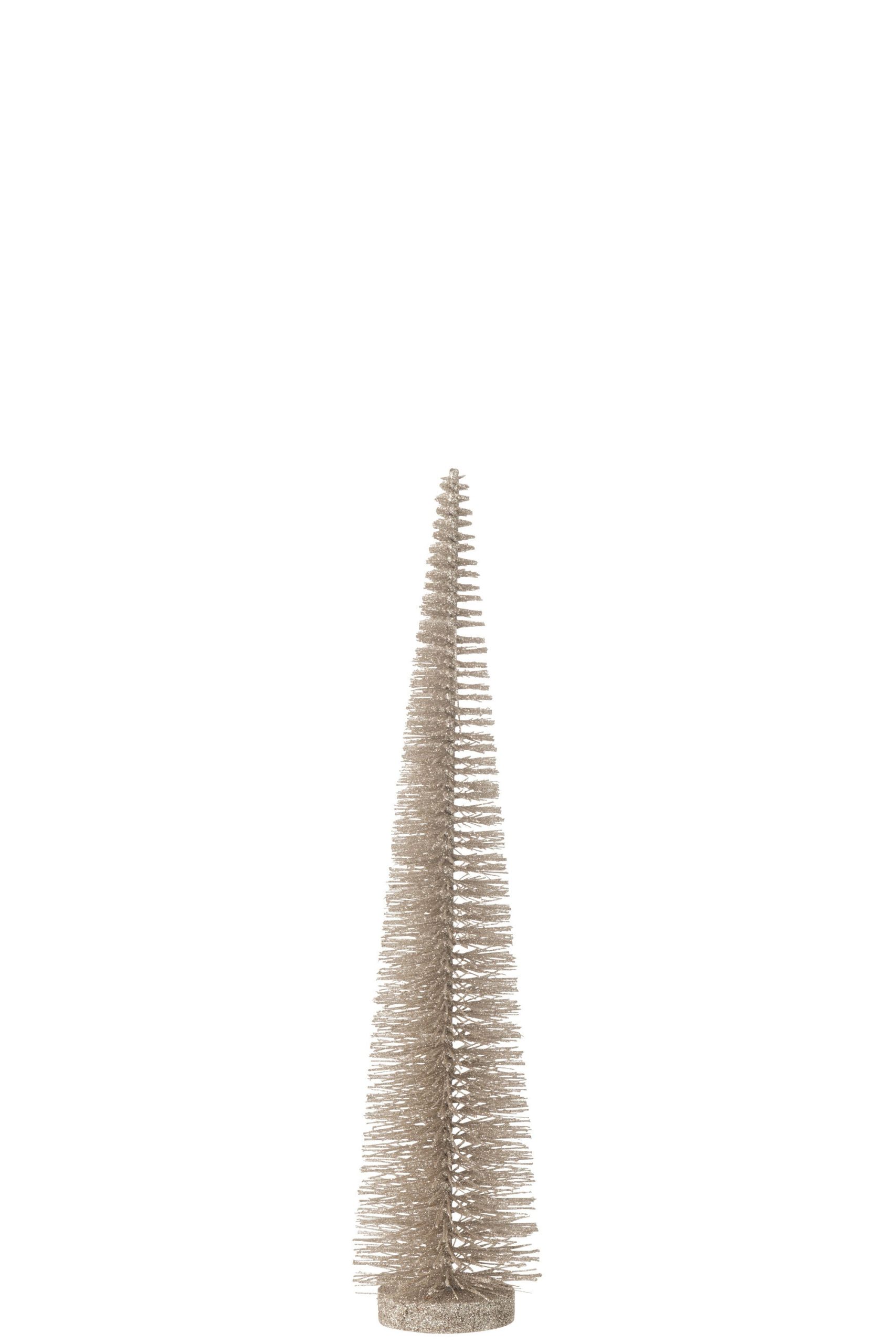 J-Line decoratie Kerstboom Glitter - kunststof - greige - medium