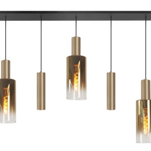 Highlight hanglamp Perugia – 5 lichts – 120 x 165 cm – zwart goud Highlight hanglamp Perugia – 5 lichts – 120 x 165 cm – zwart goud
