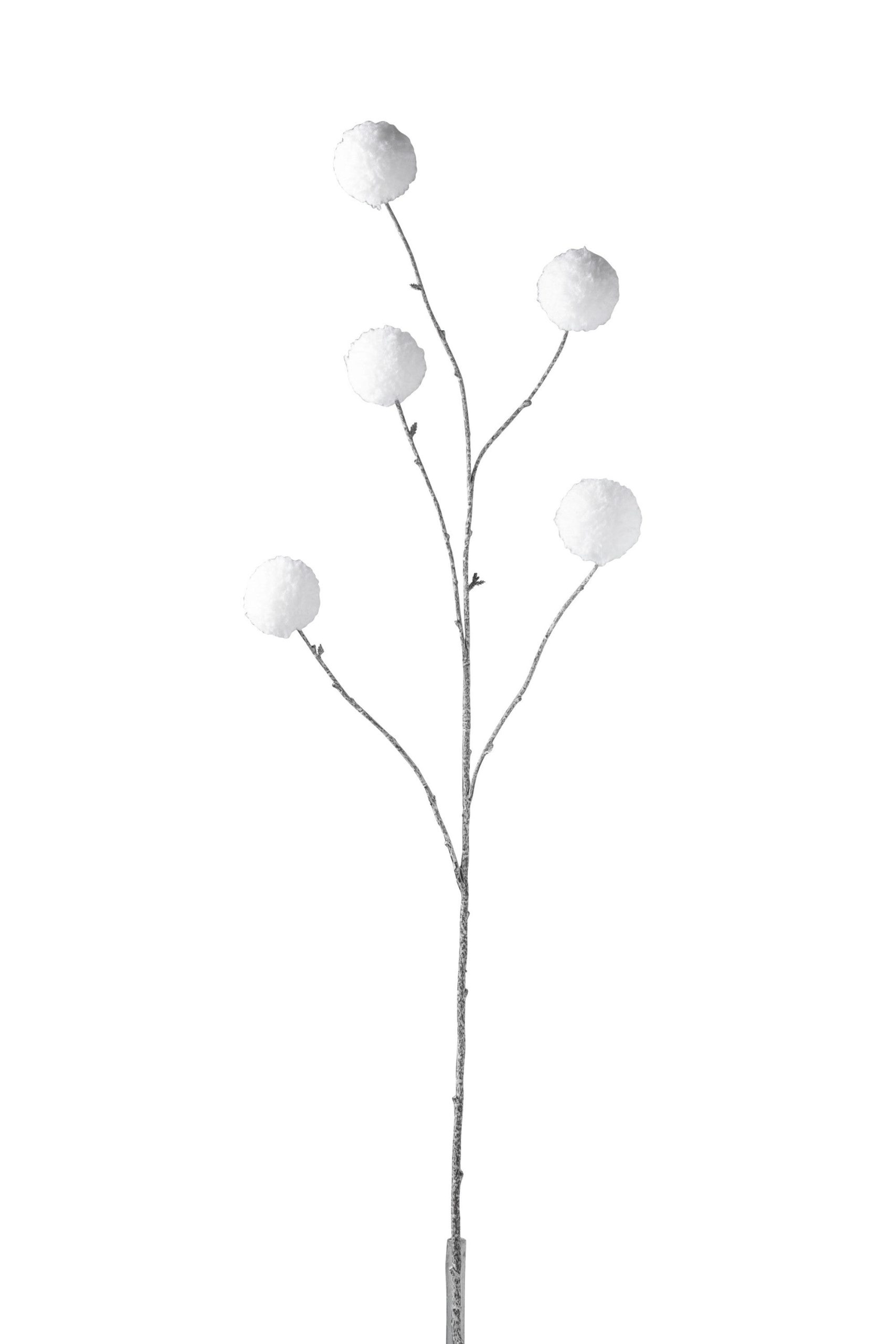 J-Line tak Pompom - kunststof - wit - large - 6 stuks