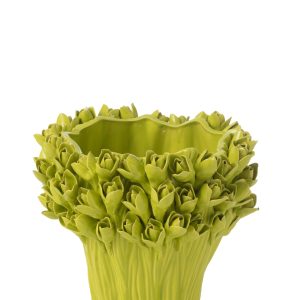 J-Line vaas Ambrosia – keramiek – groen – medium – Ø 28 cm