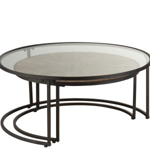 J-Line salontafel Rond – metaal – zwart – 2 stuks J-Line salontafel Rond – metaal – zwart – 2 stuks
