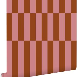 ESTAhome behang strepen roze en terracotta – 53 cm x 10.05 m – 131427 ESTAhome behang strepen roze en terracotta – 53 cm x 10.05 m – 131427