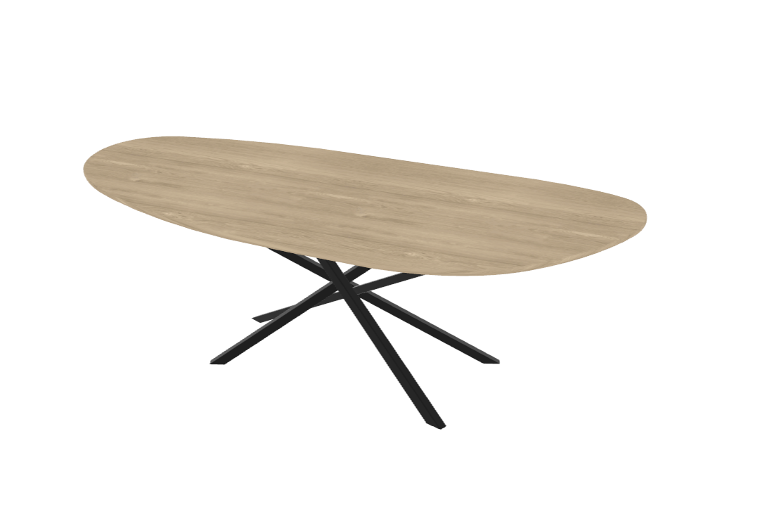 Firma Hout & Staal eettafel Leaf Mikado - matte lak - 220*100cm