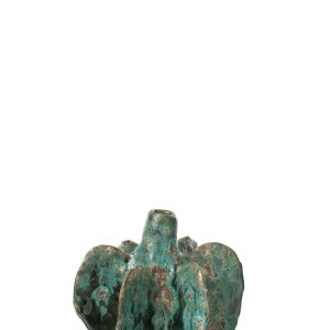 J-Line vaas Naga – keramiek – azuur/bruin – small – Ø 12.5 cm