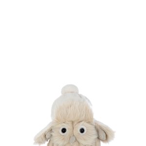 J-Line figuur Owl Hoed – textiel – beige J-Line figuur Owl Hoed – textiel – beige