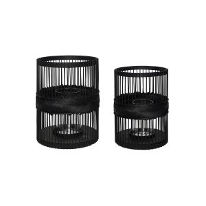 Hübsch lantaarns Hexa – bamboe/glas – ø25xh33, ø29xh37cm Hübsch lantaarns Hexa – bamboe/glas – ø25xh33, ø29xh37cm