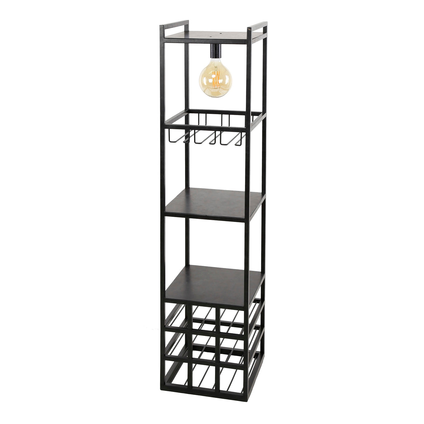 Giga Meubel Wijnreklamp Decorate - Zwart Metaal - 1-Lichts - 33x35x132