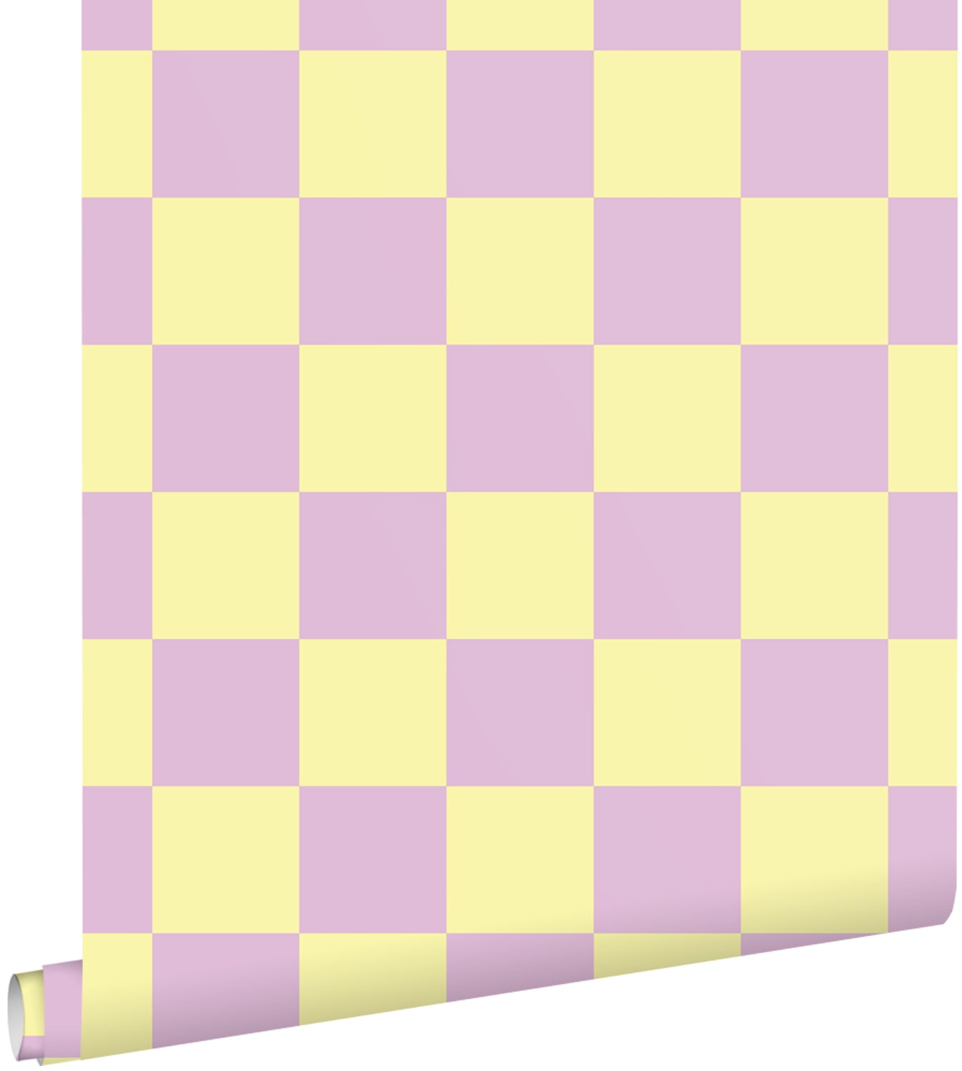 ESTAhome behang geblokt motief lila paars en geel - 53 cm x 10.05 m -
