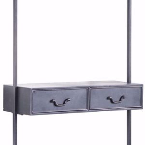 FurniLux Ventana Wandkast 183 cm Grijs Ijzer