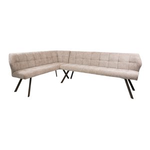 Giga Living Hoekbank Raster – Zand/Bruin Links – 230x150x80cm