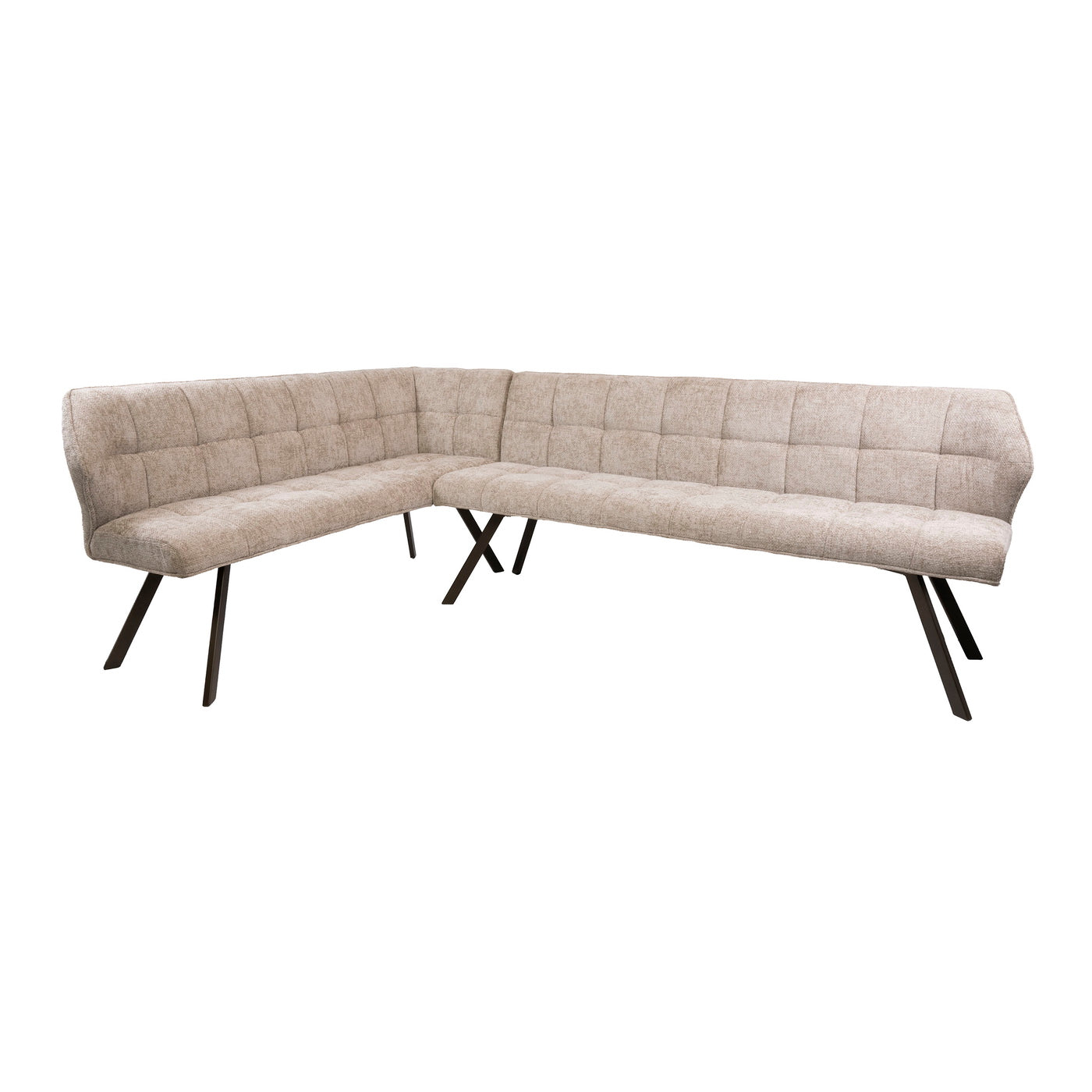 Giga Living Hoekbank Raster - Zand/Bruin Links - 230x150x80cm