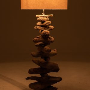 J-Line vloerlamp – hout – naturel/beige – medium