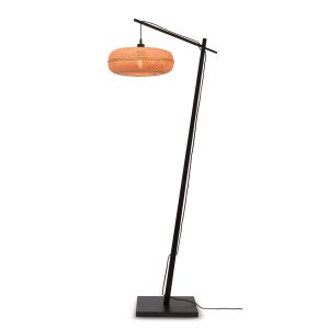 GOOD&MOJO vloerlamp Palawan – zwart – Ø40cm