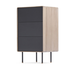 Gazzda Fina drawer houten ladekast whitewash – met linoleum nero – 60