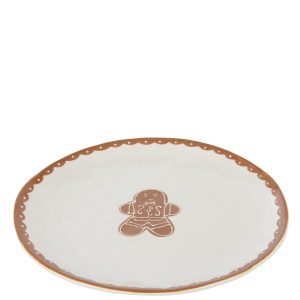 J-Line bord Cookie Rond Dolomiet – keramiek – bruin/wit J-Line bord Cookie Rond Dolomiet – keramiek – bruin/wit