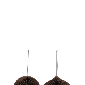 J-Line kersthanger Bal – papier – marron – small – 2 stuks J-Line kersthanger Bal – papier – marron – small – 2 stuks