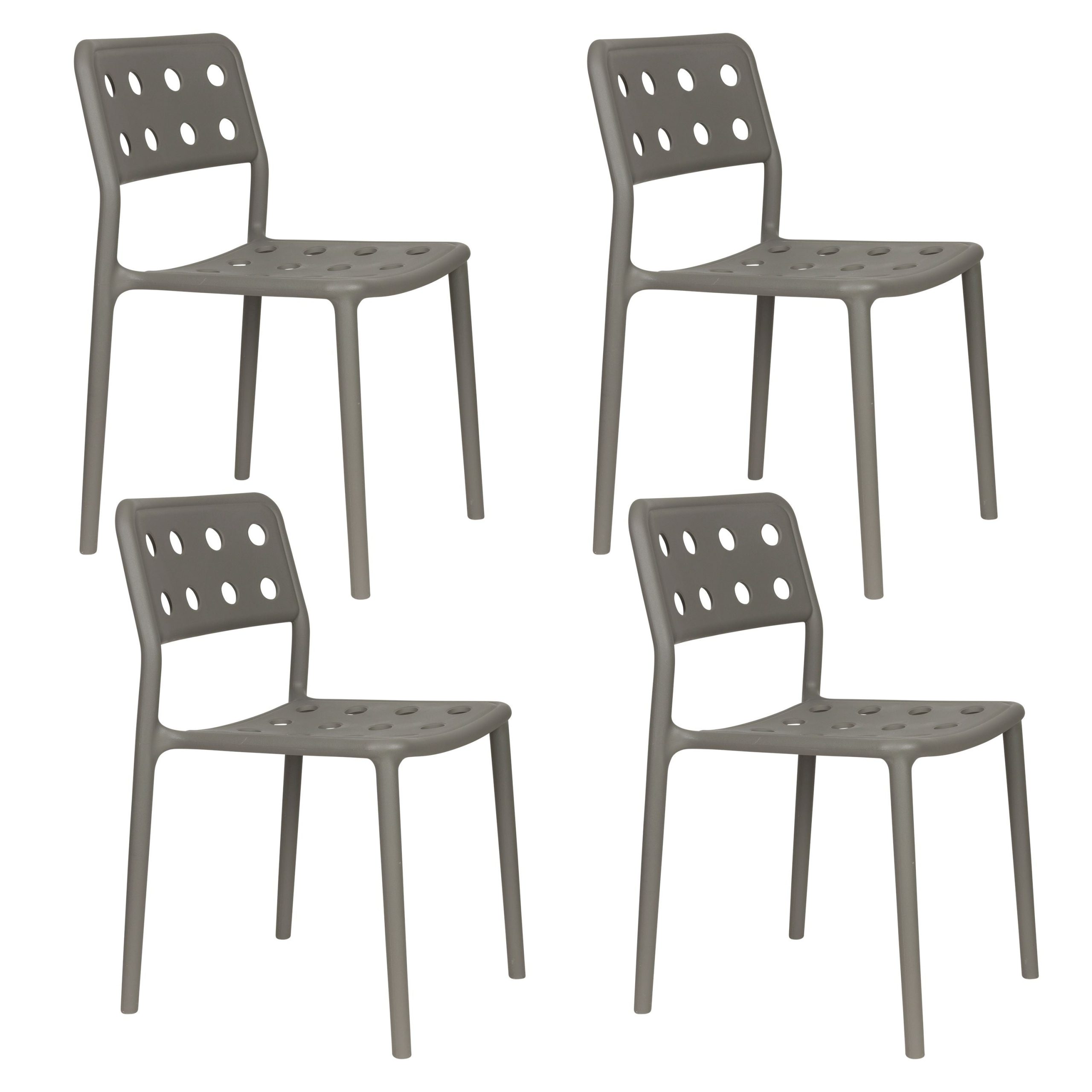 Housecraft Living Serra Tuinstoel/ Eetkamerstoel Kunststof Grijs - Set