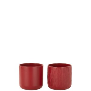J-Line bloempot Gen – keramiek – rood – extra small – 2 st. – Ø 11 cm J-Line bloempot Gen – keramiek – rood – extra small – 2 st. – Ø 11 cm