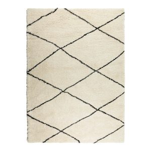 Interieur05 berber vloerkleed hoogpolig wit/zwart – scandinavisch – ne