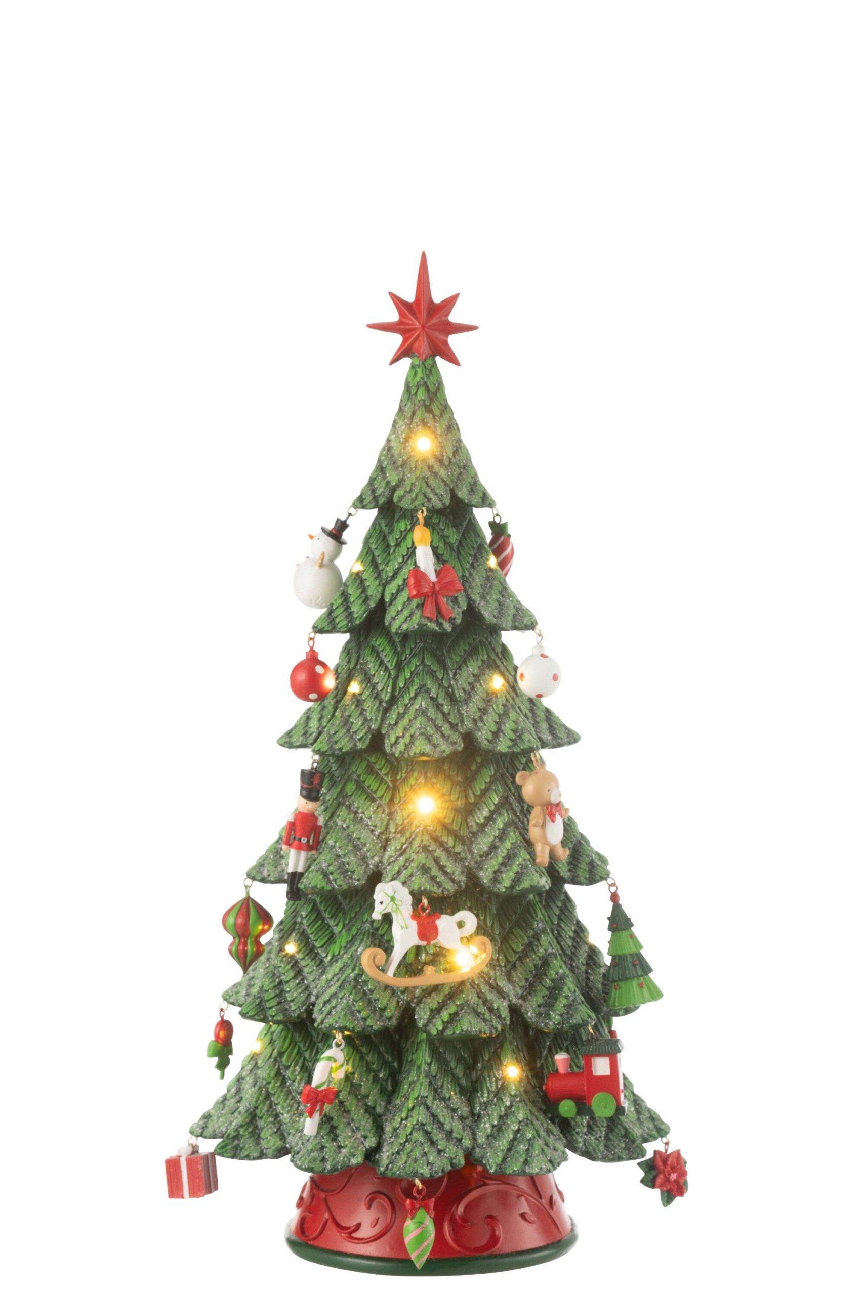 J-Line decoratie Kerstboom Ornamenten - polyresin - mix - small - LED