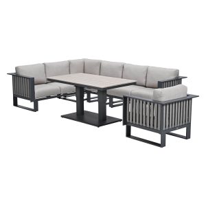 Garden Impressions Lounge dining set Gabon 6-delig – donker grijs Garden Impressions Lounge dining set Gabon 6-delig – donker grijs