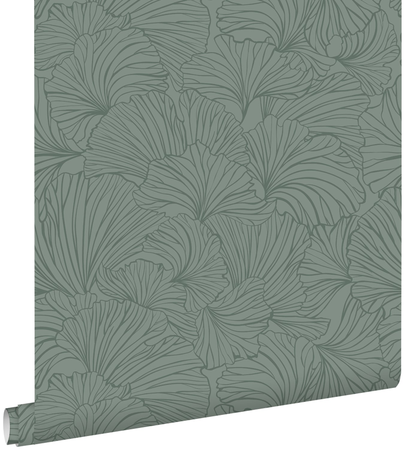 ESTAhome behang ginkgo bladeren vergrijsd groen - 53 cm x 10.05 m - 13
