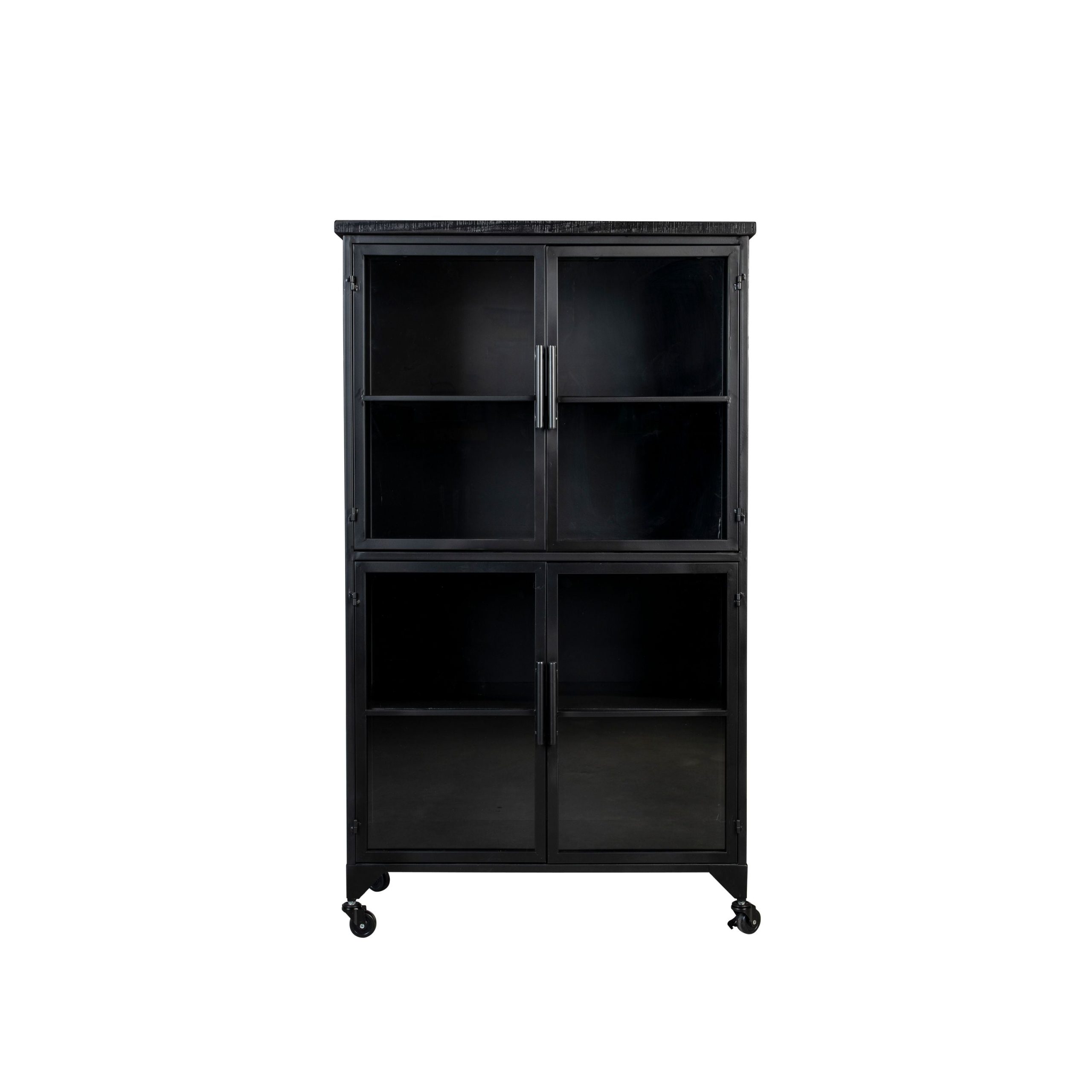 Housecraft Living Ferre Kast op wieltjes Hoog Hout/ Metaal Zwart