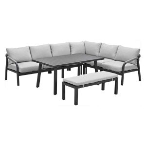 Garden Impressions lounge dining set Tarera donker grijs – 6-delig