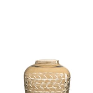 J-Line theelichthouder Tak Rond – glas – beige – 2 stuks J-Line theelichthouder Tak Rond – glas – beige – 2 stuks