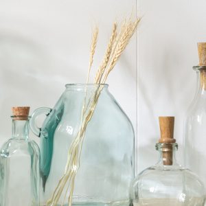 J-Line vaas Handvat Cilinder – glas – transparant – small – Ø 18 cm