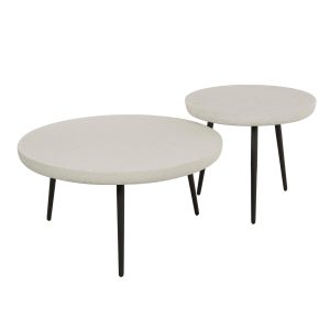 Giga Meubel Salontafel Flat – Marmer Composiet – Set van 2 – 70x70x35c