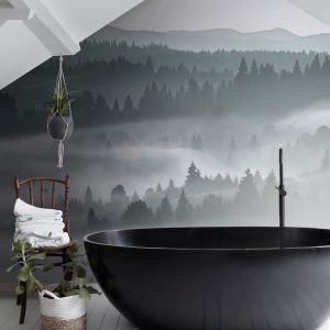 ESTAhome fotobehang mistige bergen groen – 279 x 279 cm – 158910 ESTAhome fotobehang mistige bergen groen – 279 x 279 cm – 158910